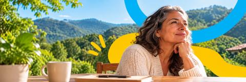 Mujer adulta reflexiona sobre el futuro de su patrimonio y la planificación de su herencia en Colombia.